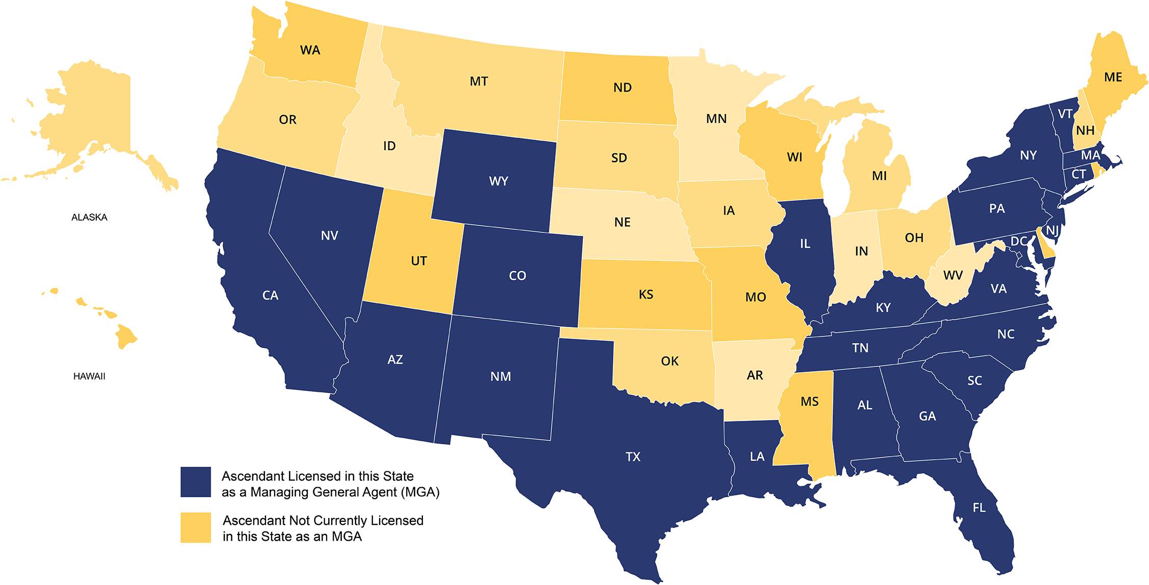 Ascendant Map of States with MGA License